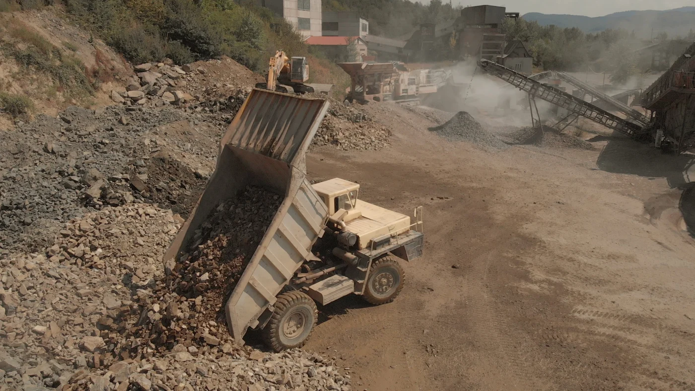 Concrete waste disposal and recycling at Noor Al Yamama's Al Quoz yard, Dubai