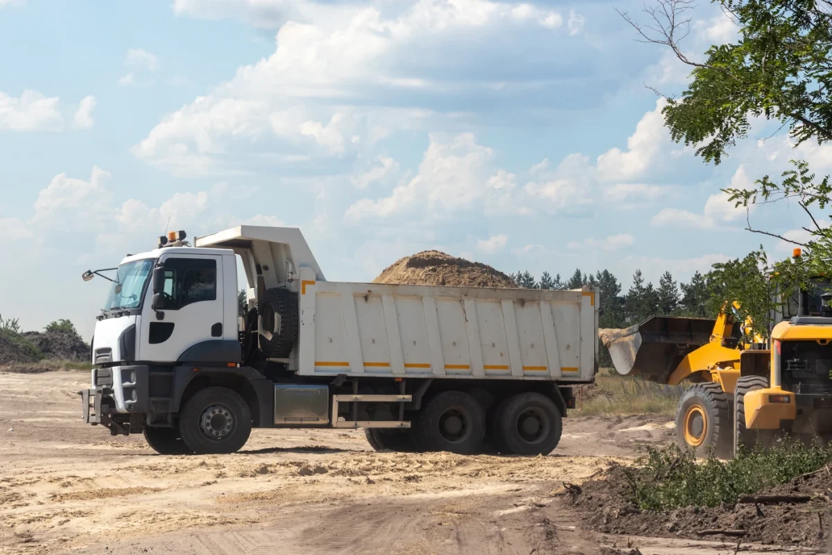 Noor Al Yamama fleet delivering materials to a construction project in Dubai