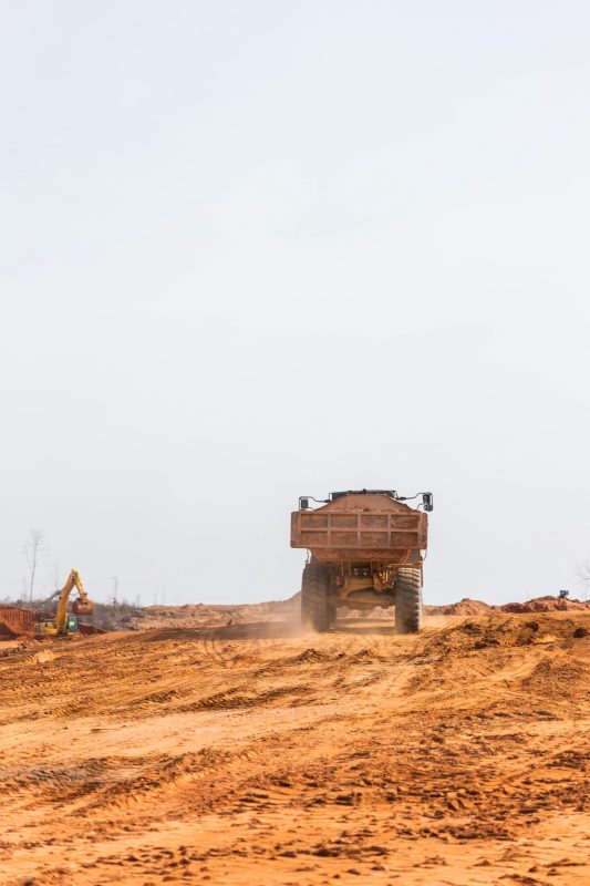 truck carrying material