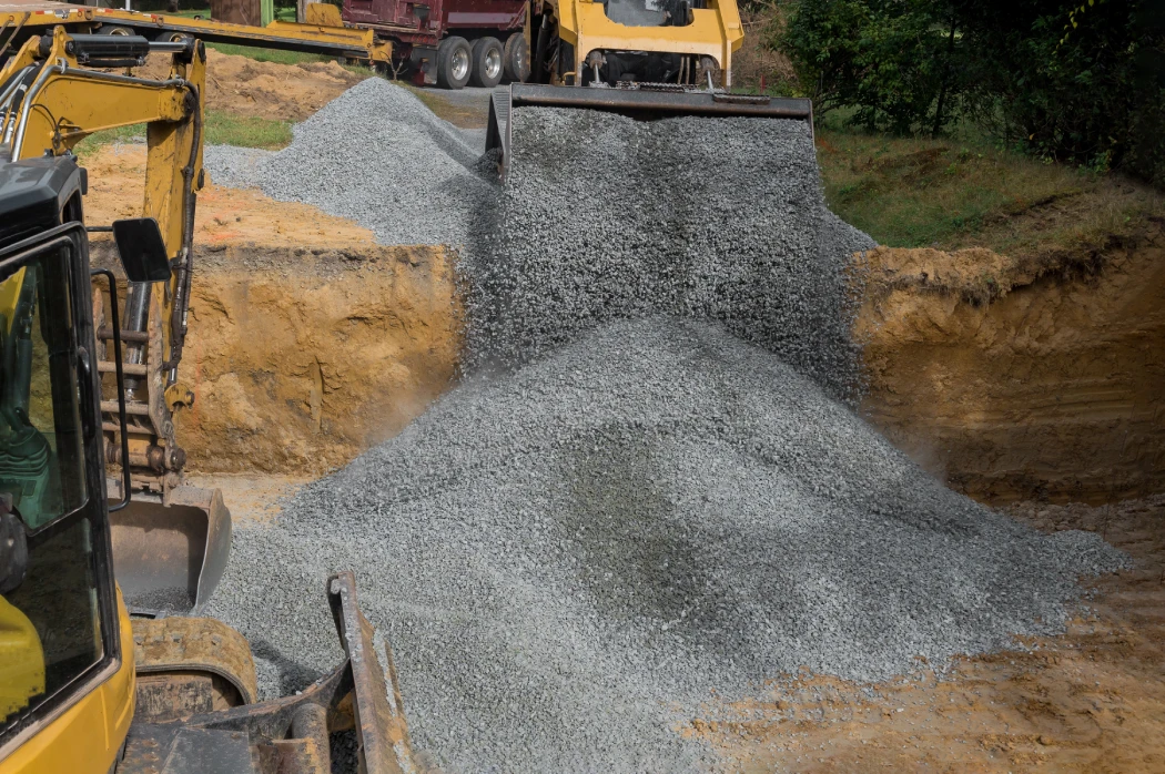 aggregate gravel stockpile industrial